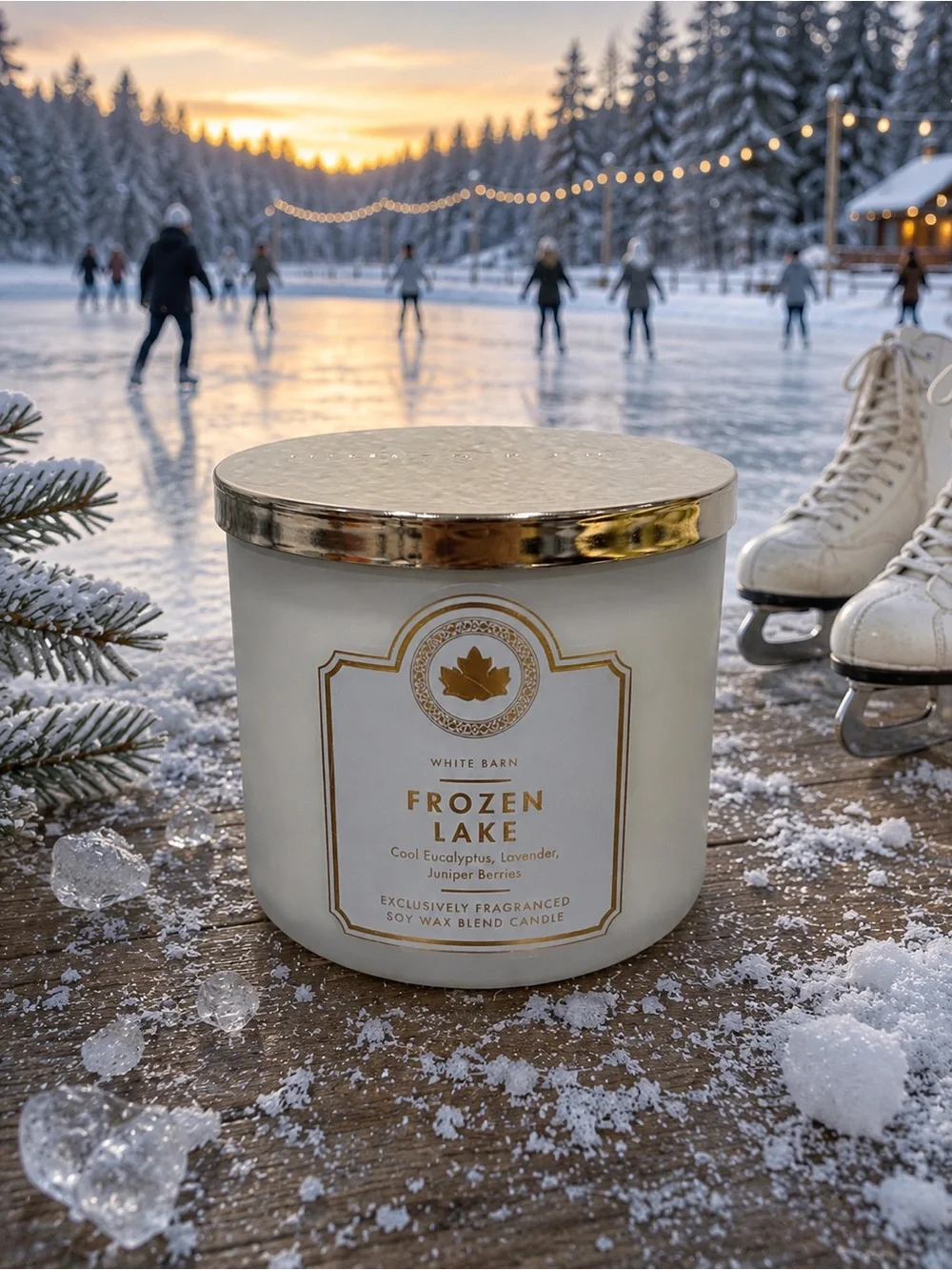 White Barn Frozen Lake 3-Wick Candle 14.5 oz NWT